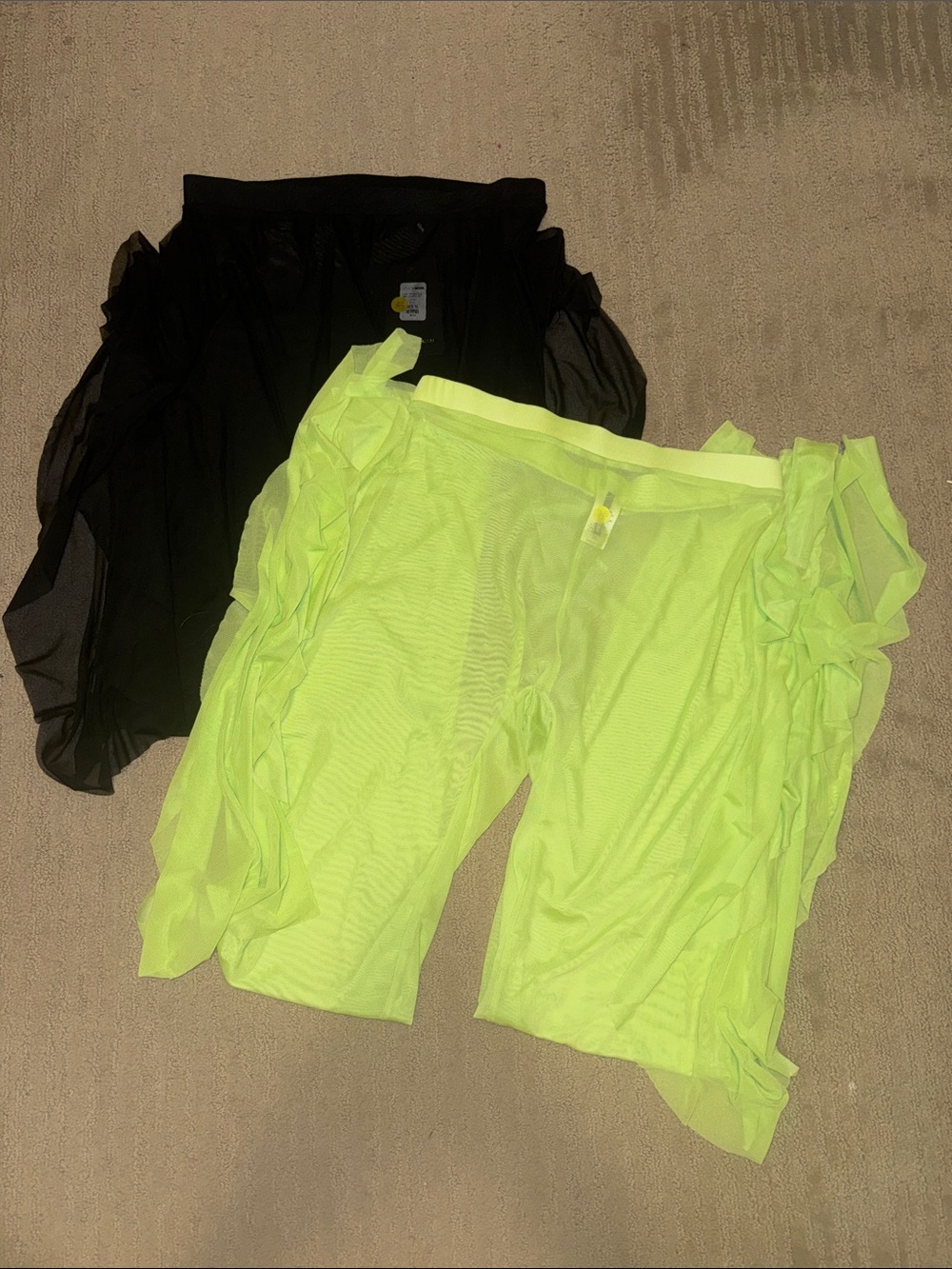 🆕 Bundle of 2 Fashion Nova Sheer Cover Ups. Neon Pants & Black Skirt. XL. NWT!🔥🔥